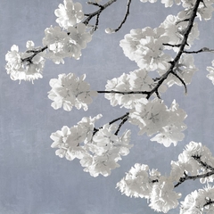Quadro de Flores em tons de Azul