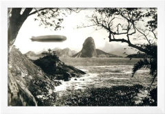 Fotografia Com Moldura Rio Antigo - Pão de Açúcar com Zepelim - Pictus - Quadros, Gravuras e Posters -Entrega em Todo Brasil