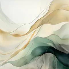 Gravura abstrata em tons de verde pastel