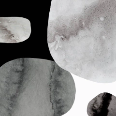 quadro de arte abstrata em preto e branco