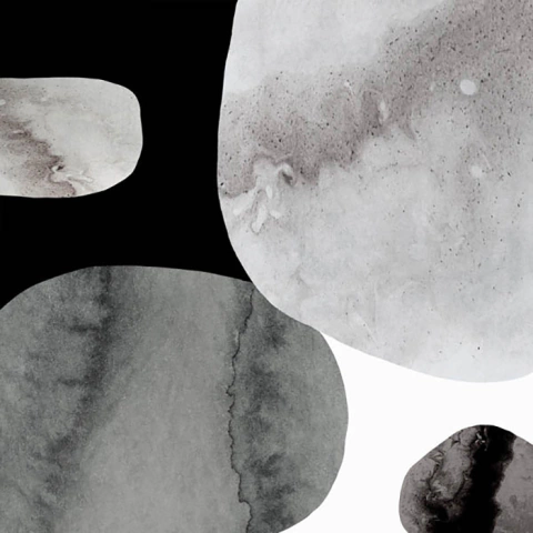 quadro de arte abstrata em preto e branco