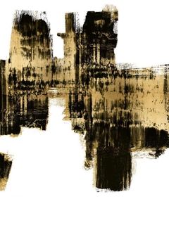 Gravura Abstrata em tons de preto e dourado