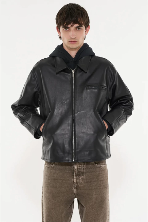 Chaqueta CUERO WASTED negro - comprar online