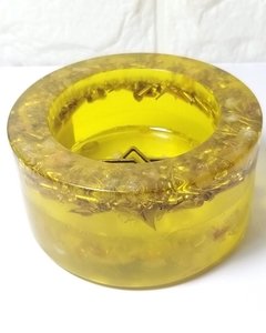 Porta-velas de orgonite com citrino e estrela de Salomão - comprar online