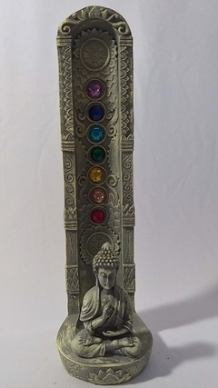 Incensário torre buda 7 chakras 23cm - 2 cores - loja online
