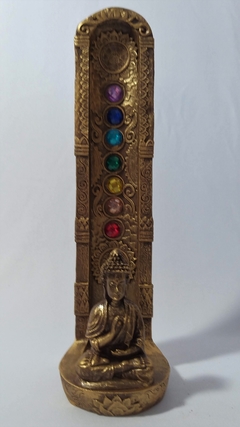 Incensário torre buda 7 chakras 23cm - 2 cores