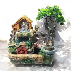 Fonte de água 35cm com Orgonite, luz, bola, lago e aquário - bivolt