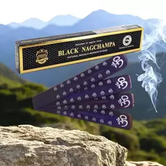 Incensário Indiano com Incenso Nagchampa Negro: Elevação Espiritual e Pureza Energética
