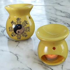 Aromatizador cerâmica baguá Yin/Yang - amarelo