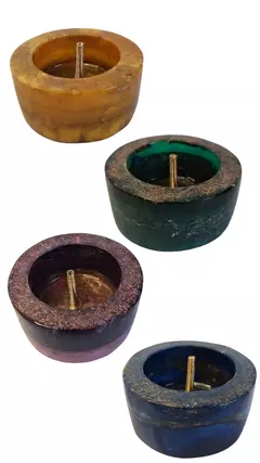 Incensários de Orgonite redondos 7,3cm – Harmonia e Exclusividade