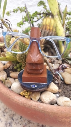 Suporte para óculos com base de orgonite e quartzo azul - comprar online