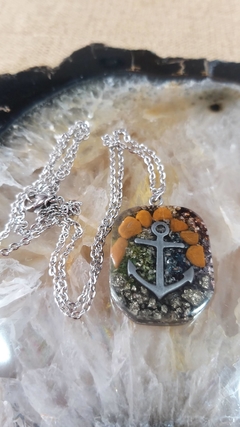 Pingente de orgonite âncora - energia e vontade - (3,0x2,4)cm
