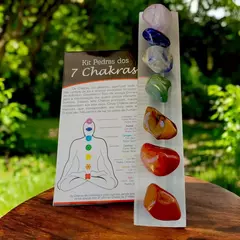 Kit pedras dos 7 chakras M + Barra Régua de Selenita 20cm na internet