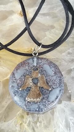 Orgonite pingente sextavado anjo - intuição e auto expressão