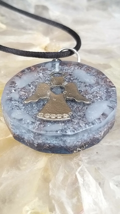 Orgonite pingente sextavado anjo - intuição e auto expressão - comprar online