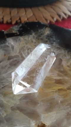 Cristal de quartzo biterminado 40g, extralimpo 6,4cm