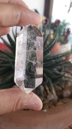 Cristal de quartzo biterminado 40g, extralimpo 6,4cm - comprar online