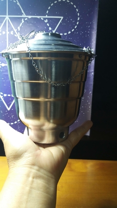 Turíbulo de metal 15cm - incensário defumador
