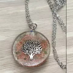 Orgonite pingente árvore da vida 30mm - quartzo verde