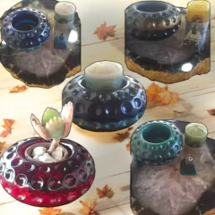 Kit Energético Completo: Vasinho de Orgonite, Mini Incensário e Vela Aromática - 4 versões