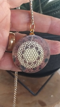Pingente de orgonite Flor da Vida - dupla face - proteção - comprar online