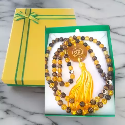 Japamala com Orgonite, Olho de Tigre e Citrino 108 Contas – Energia e Equilíbrio - comprar online