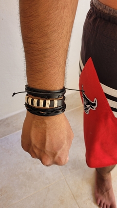 Kit 3 Pulseiras Couro Legítimo Ajustável - Escolha o modelo