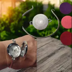 Bracelete de aço inox premium 360L com difusor de aromas e símbolo Hamsa - 27mm na internet