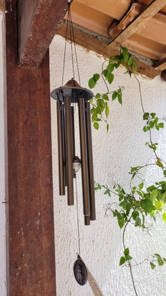 Sino dos ventos metal com cachorrinho - 46cm - 7 canos - comprar online
