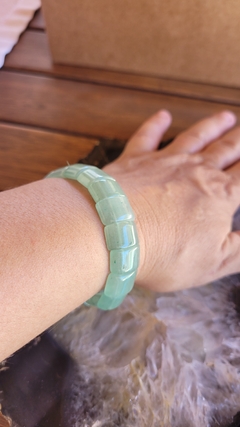 Pulseira/bracelete de quartzo verde - Saúde e Boa-sorte - 2 tamanhos