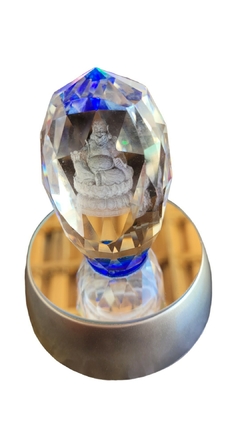 Cristal de Vidro Multifacetado Prismático com Imagem em 3D do Buda da Alegria 7cm - comprar online