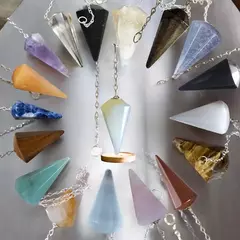 Pêndulo Facetado de Pedra Natural - 17 opções de pedras