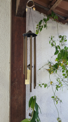 Sino dos ventos de metal com Cristais 70cm - 7 canos