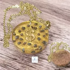 Pingente de Orgonite Redondo com Energia da Prosperidade - modelo 2