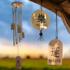 Sino dos Ventos Felicidade com ideogramas Kanji 70cm - comprar online