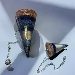 Pêndulo de Orgonite com Espada de São Miguel 6,7cm - Energia e Proteção
