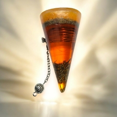 Pêndulo de Orgonite Ágata Laranja: Vitalidade e Clareza 6,5cm