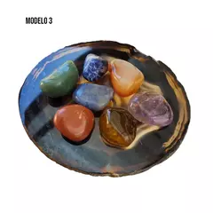 Kit pedras dos 7 chakras M + Placa de Ágata - loja online