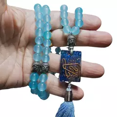 Japamala com Orgonite e Jade Azul - 108 Contas – Harmonia e Espiritualidade - comprar online