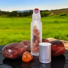 Frascos Leitosos com cristais e roll on mesma pedra - escolha pelo cristal - 9 opções - loja online