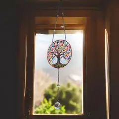 Suncatcher Árvore da Vida 14,5cm com Esfera de Cristal 30mm na internet