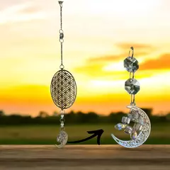 Suncatcher Flor da Vida Aço 9,5cm - Harmonia e Estilo para Seu Espaço! - comprar online