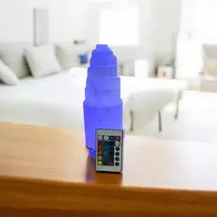 Torre de Selenita com Base Cromoterapia: Energize, Decore e Cure - 2 Tamanhos na internet