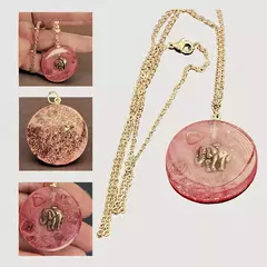 Orgonite pingente Elefante com quartzo cereja - Alegria - comprar online