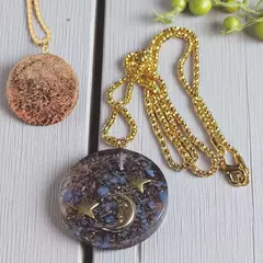 Orgonite pingente lua e estrelas com angelita - Conexão e Intuição - comprar online