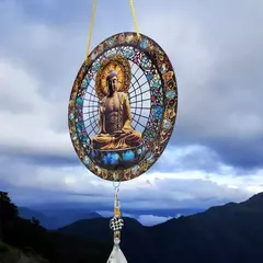 Suncatcher Buda 20cm Estilo Vitral - Tranquilidade e Luz para o Seu Ambiente! - comprar online