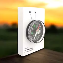 Bússola norte verdadeiro e magnético 8x5cm - comprar online