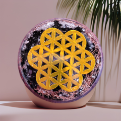 Orgonite portátil Flor da Vida 40mm - proteção energética na internet