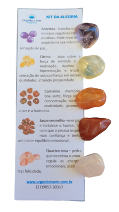 Kit alegria cristais energéticos com saquinho de organza