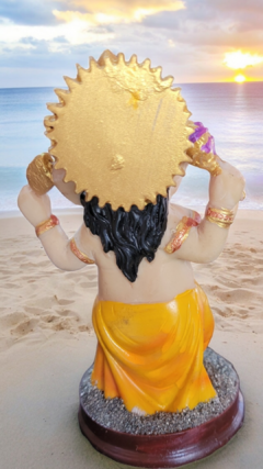 Ganesha de pé dançando, 12cm, base com piritas - prosperidade na internet